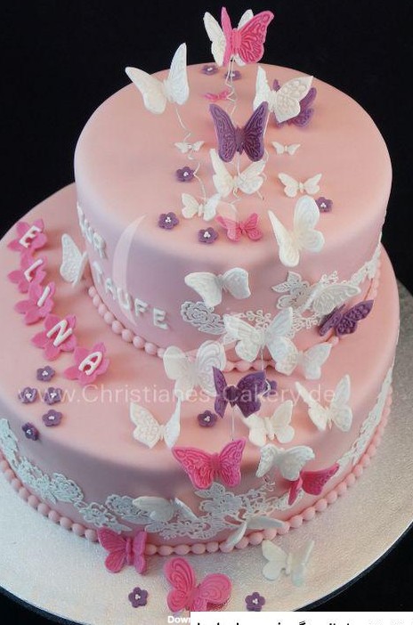عکس کیک تولد دخترانه پروانه خاص