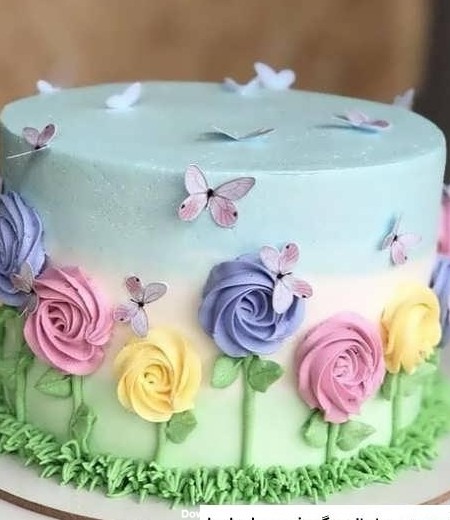 عکس کیک تولد دخترانه پروانه تازه