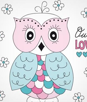 فایل وکتوری و کارتونی با طرح بچه جغد (Owl Love)