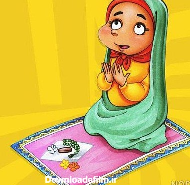 عکس کارتونی دختر در حال دعا
