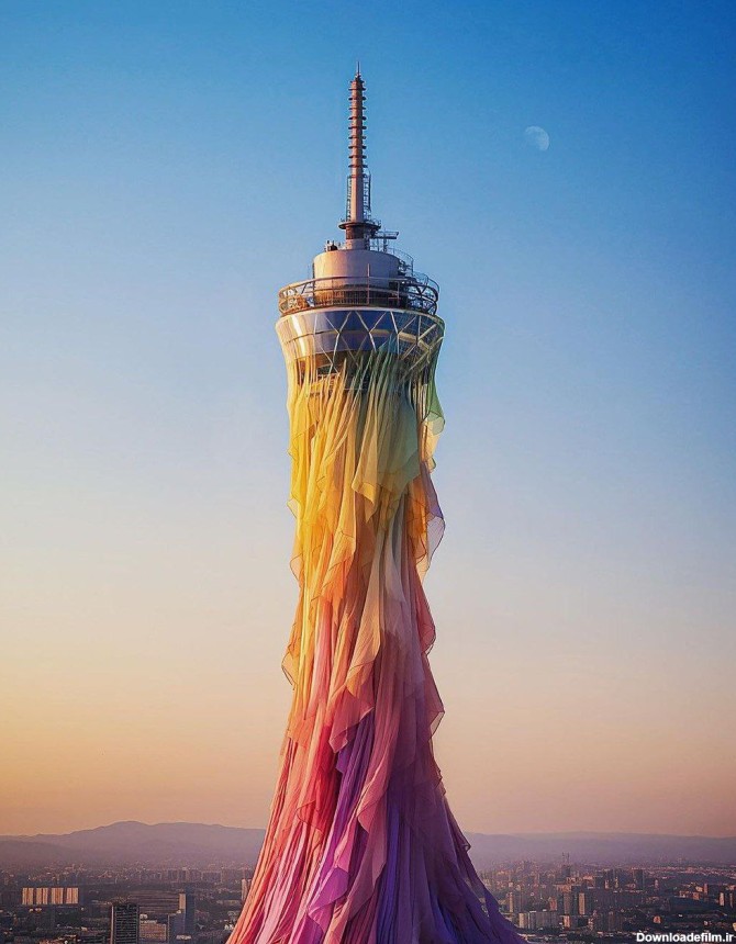 تصویر دیدنی از برج میلاد با لباس رنگی!
