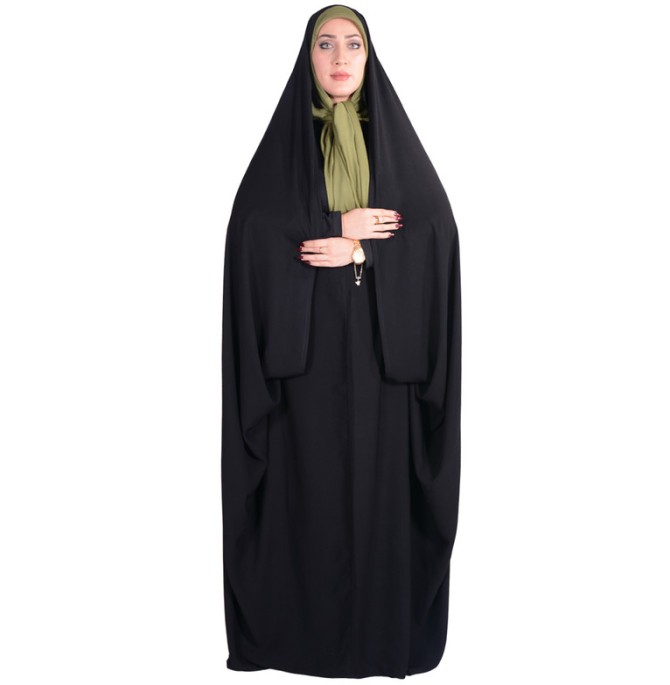 قیمت و خرید چادر قجری شهر حجاب مدل حسنی کرپ ناز ایرانی VIP