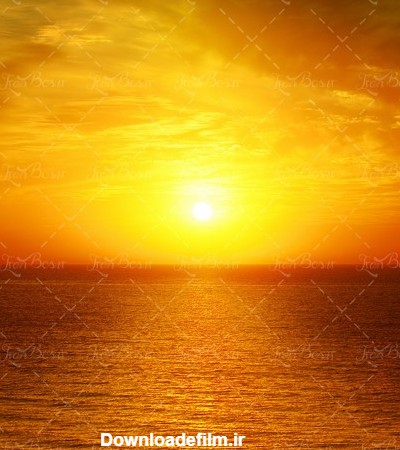 دریا غروب خورشید آسمان زرد دریای زرد - ایران طرح