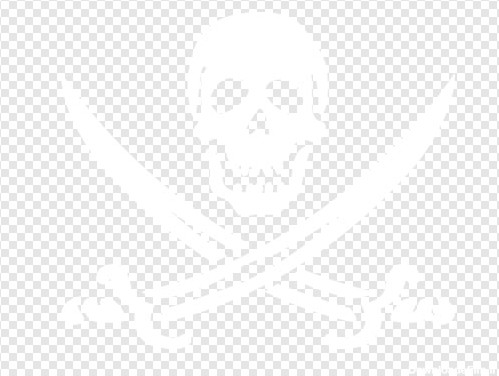فایل ترانسپرنت دوربری شده نماد شمشیر و اسکلت (علامت دزدان دریایی) با فرمت png