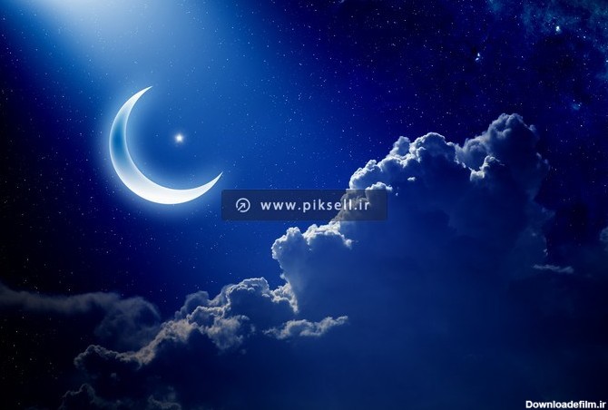 دانلود فایل با کیفیت تصویر ماه درخشان در شب
