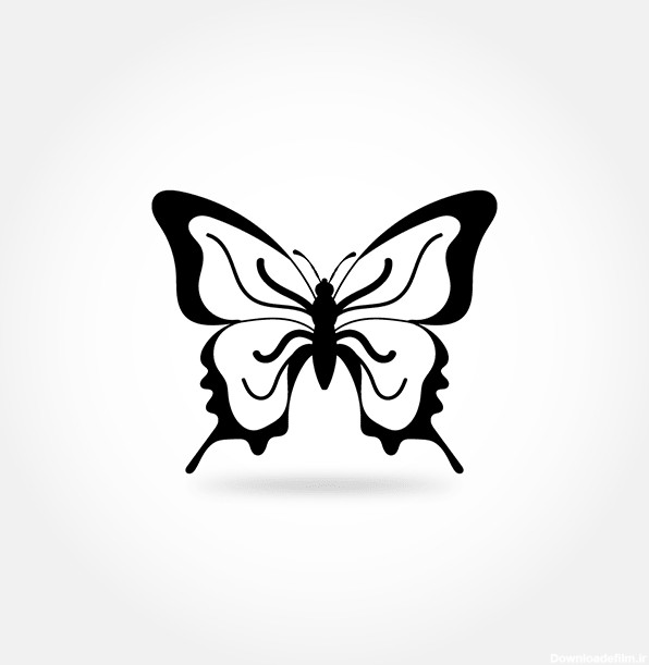 وکتور پروانه سیاه و سفید 8