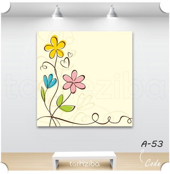 فروش تابلو اتاق کودک دختر با طرح گلهای زیبا | طرح زیبا