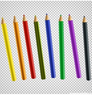 دانلود کلیپ آرت هشت مداد رنگی با فرمت پی انجی و فاقد بکگرند