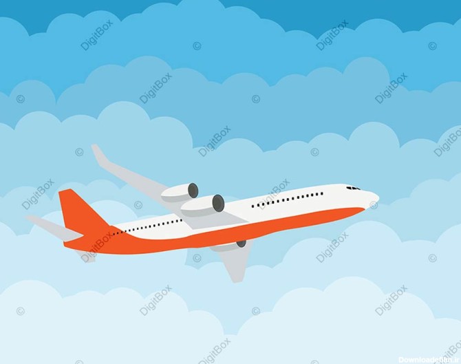 عکس کارتونی هواپیما در آسمان - دیجیت باکس - DigitBox