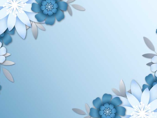 طرح لایه باز پس زمینه گلهای آبی