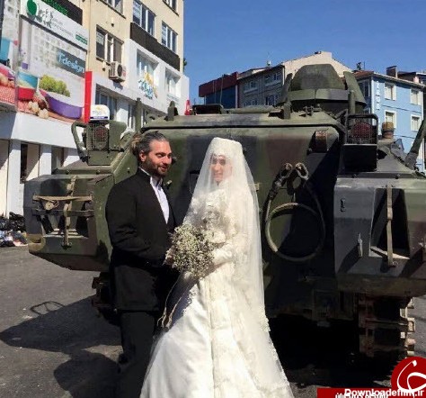 عکس یادگاری عروس و داماد با تانک های ترکیه