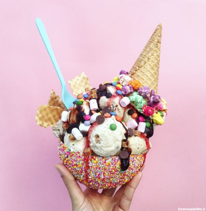 55 عکس فانتزی و لاکچری از بستنی های خوشمزه و رنگارنگ