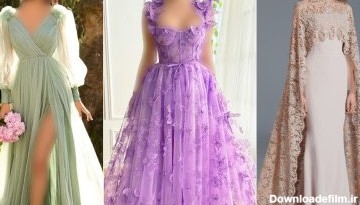 مدل لباس عروس رنگی برای عقد