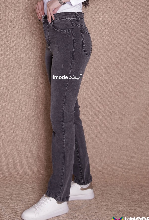 خرید شلوار جین راسته زنانه شلوار لی راسته ذغالی دخترانه بلند