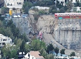 ریزش در خیابان ایران زمین