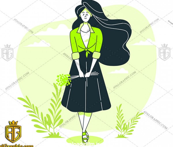 وکتور زن زیبا با طرح کارتونی - دانلود وکتور زن، تصاویر برداری و طرح های برداری مناسب برای طراحی و چاپ