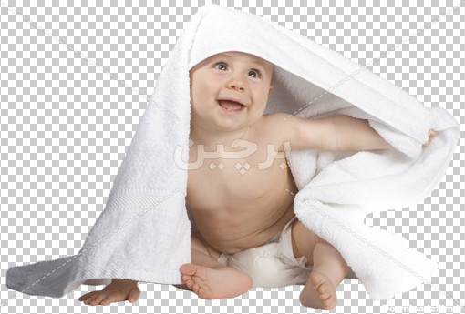 Borchin-ir-cute baby under towel عکس نوزاد پسر با حوله سفید روی سر۲