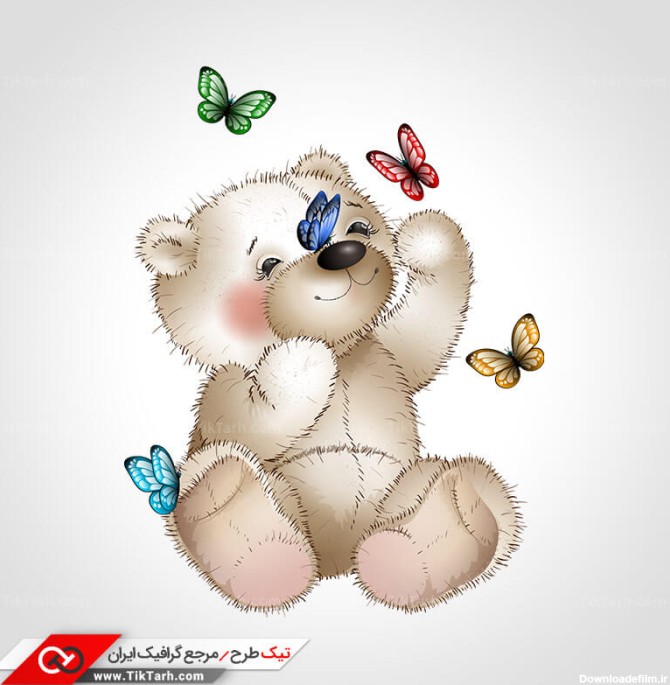 طرح کلیپ آرت عروسک خرس کارتونی