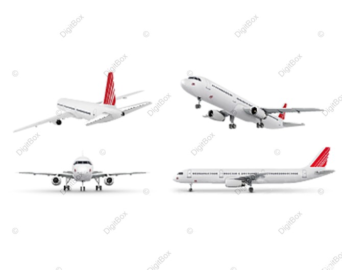 عکس هواپیما سفید قرمز PNG - دیجیت باکس - DigitBox
