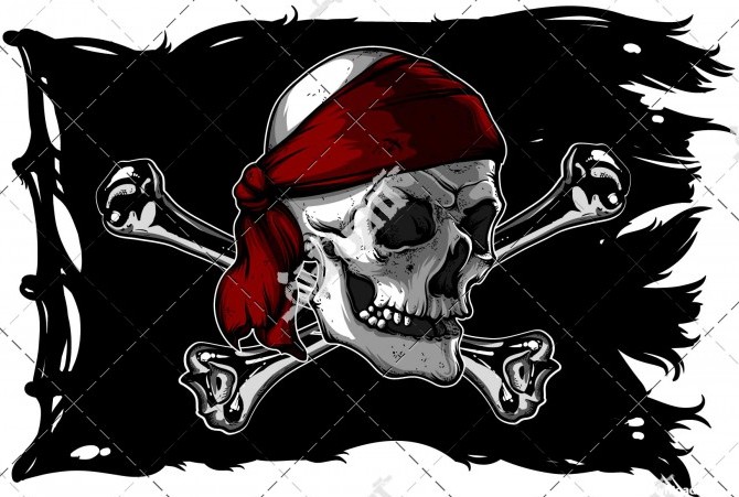 پرچم دزدان دریایی جمجمه اسکلت - وکتور