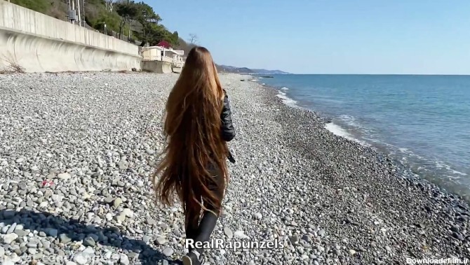 چالش موی بلند ق 15۵ - موهای بلوند و زیبای این خانم جوان کنار دریا - Long  Hair