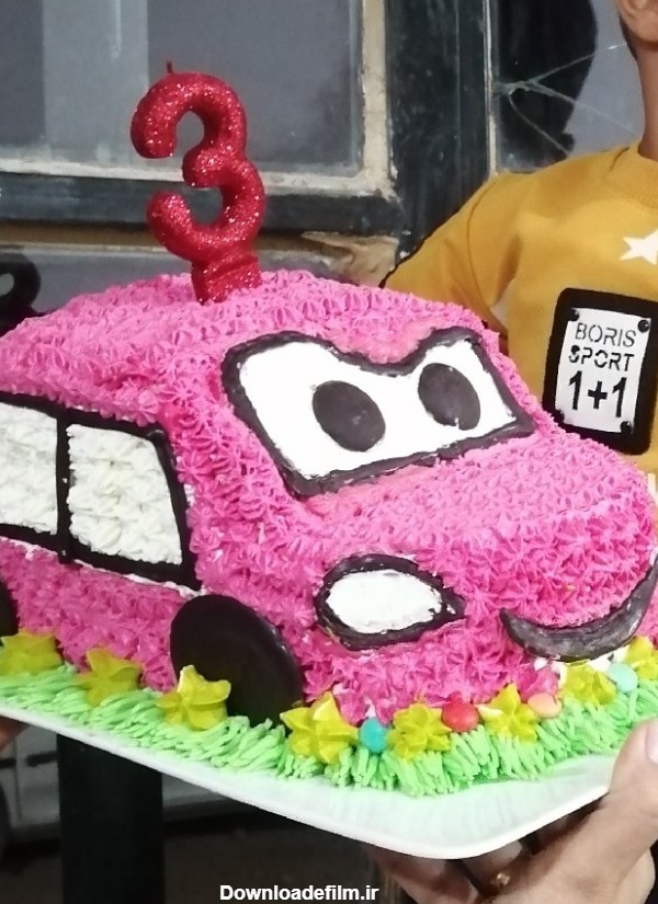 کیک تولد پسرانه ماشینی | سرآشپز پاپیون