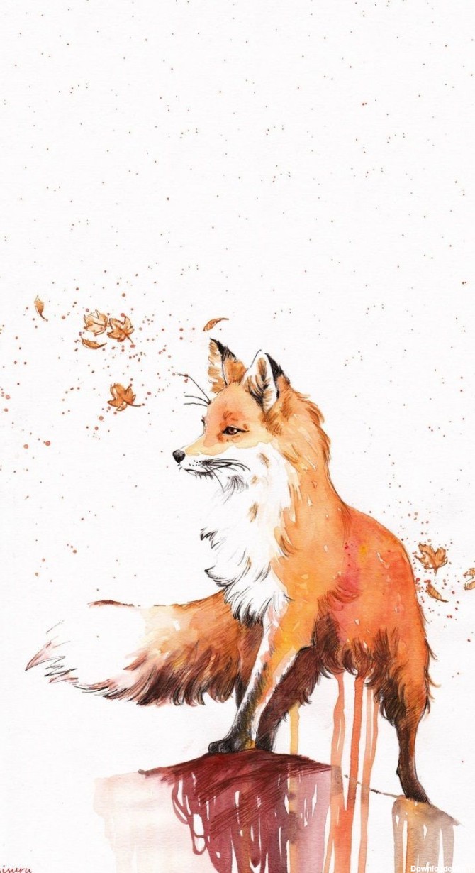 عکس نقاشی روباه زیبا
