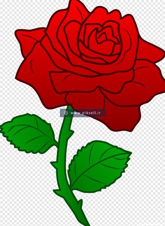 دانلود تصویر دوربری شده گل رز کارتونی با پسوند png