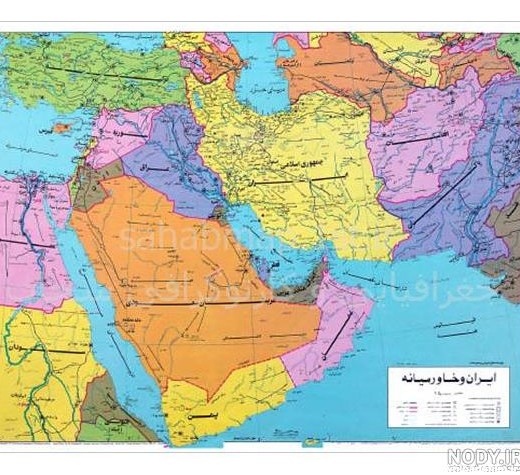 عکس نقشه ایران و همسایه های آن