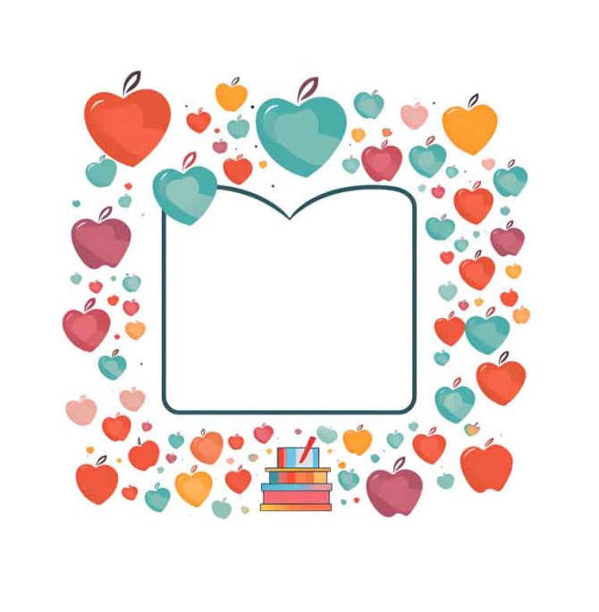 طرح باکس نوشته با سیب های قلبی