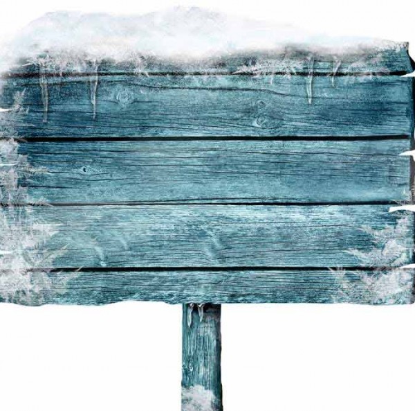 تصویر زیبا از تابلو چوبی یخ زده
