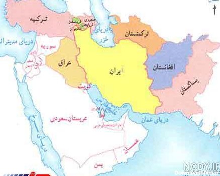 عکس نقشه ی ایران و همسایه هایش