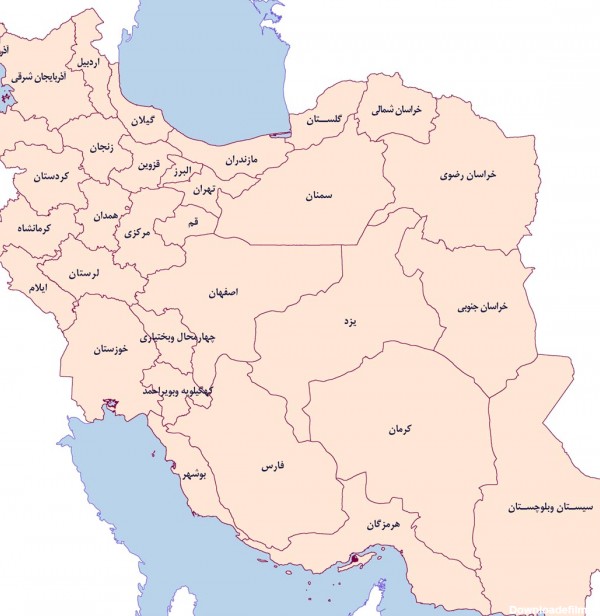 نقشه ایران با مشخصات کامل