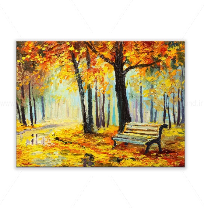 تابلو بوم طرح نقاشی پاییز در پارک | تابلو بوم آیلاموند کیفیت بسیار ...