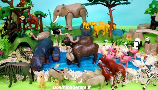 اسباب بازی پلی موبیل/بازی با حیوانات عروسکی/قسمت 3/برکه برای حیوانات جنگل