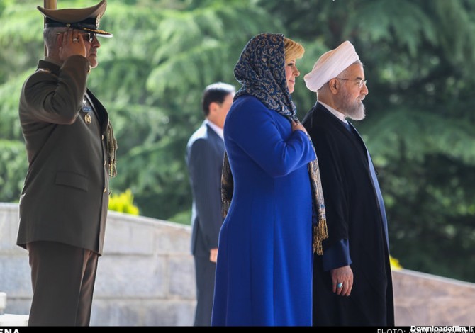 استقبال رسمی روحانی از رییس جمهوری کرواسی