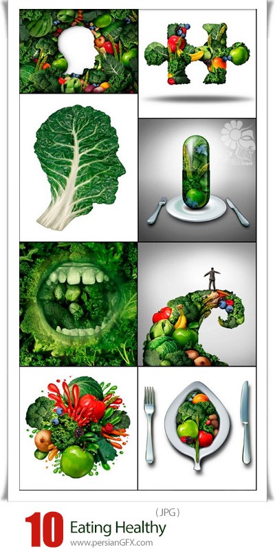 دانلود 10 عکس با کیفیت غذاهای سالم شامل سبزیجات، میوه و غذای رژیمی - E