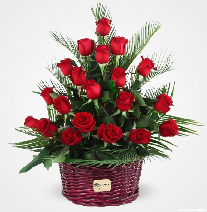 سفارش و خرید آنلاین سبد گل رز قرمز |گل بازار