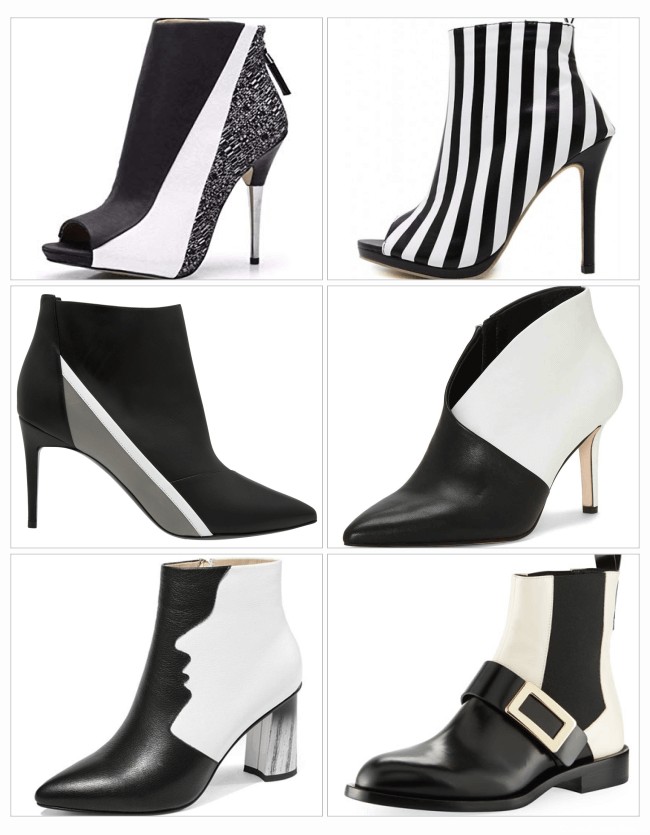 مدل انواع کفش های زنانه با پستایی (Uppers) سیاه و سفید (2) - چرم سی سی