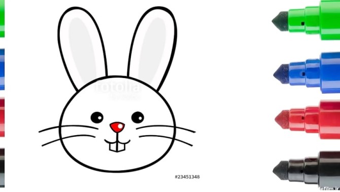 آموزش نقاشی برای کودکان | نقاشی خرگوش کوچولو