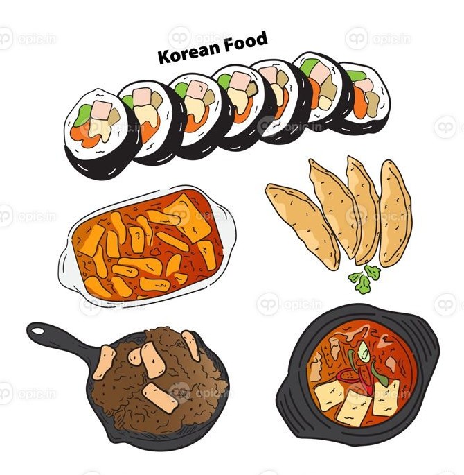 دانلود وکتور تصویر غذای کره ای | اوپیک