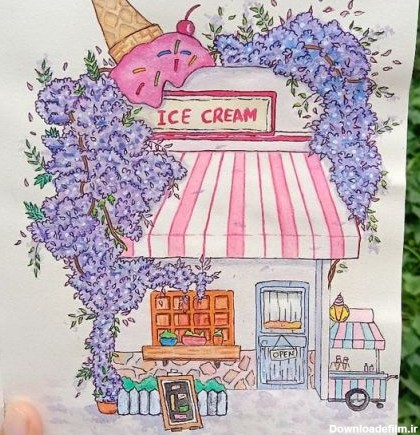 نقاشی بستنی فروشی