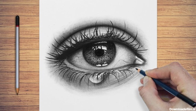 آموزش طراحی چشم برای مبتدیان | آموزش طراحی چشم سیاه قلم مبتدی | نقاشی چشم