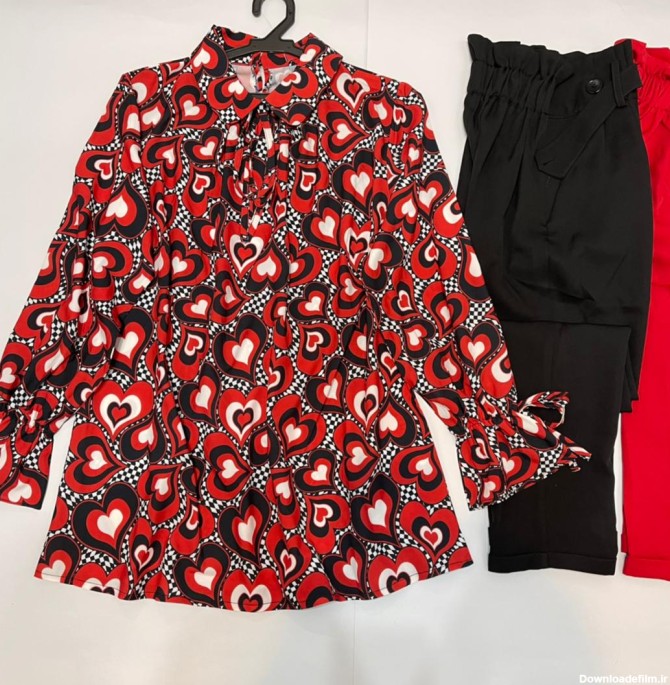 تونیک مدل یقه BB طرح قلب توهم - فروشگاه اینترنتی لباس زنانه مانژو