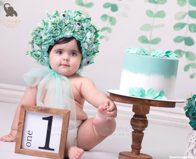 عکاسی تولد با ماکت کیک تولد - آتلیه کودک و بارداری لیماژ