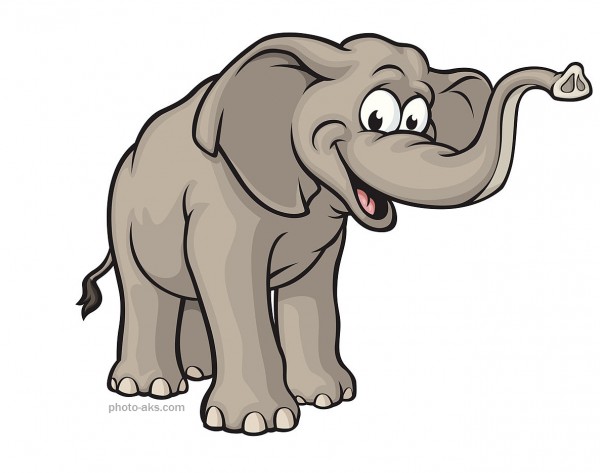 عکس کارتونی فیل نقاشی شده شاد و خوشحال برای کودکان