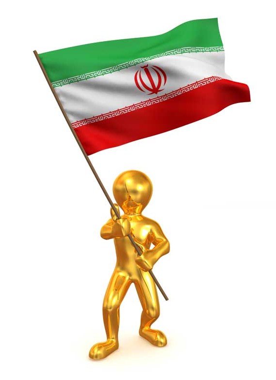 تصویر با کیفیت آدمک طلایی و پرچم ایران