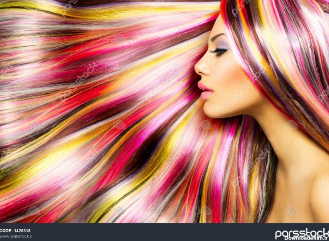 عکس دختر با موی رنگی