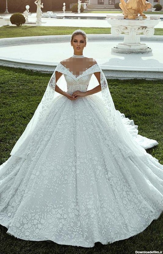 عکس لباس عروس پرنسسی پفی سفید
