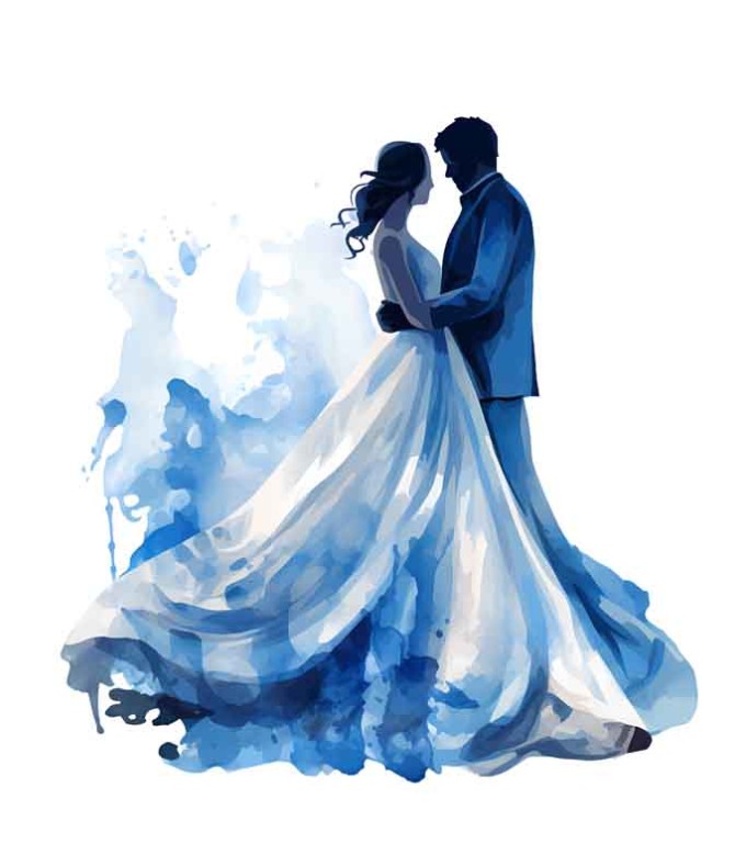 دانلود طرح عکس عروسی با لباس نیلی | تیک طرح مرجع گرافیک ایران %
